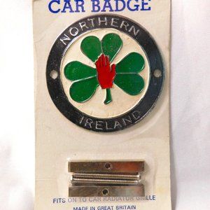 Northern Ireland Car Grille Shamrock Badge Vintage